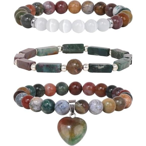 Healing Crystal Beaded Bracelets for Women,Natural Amethyst Gemstones - Picture 7 of 7